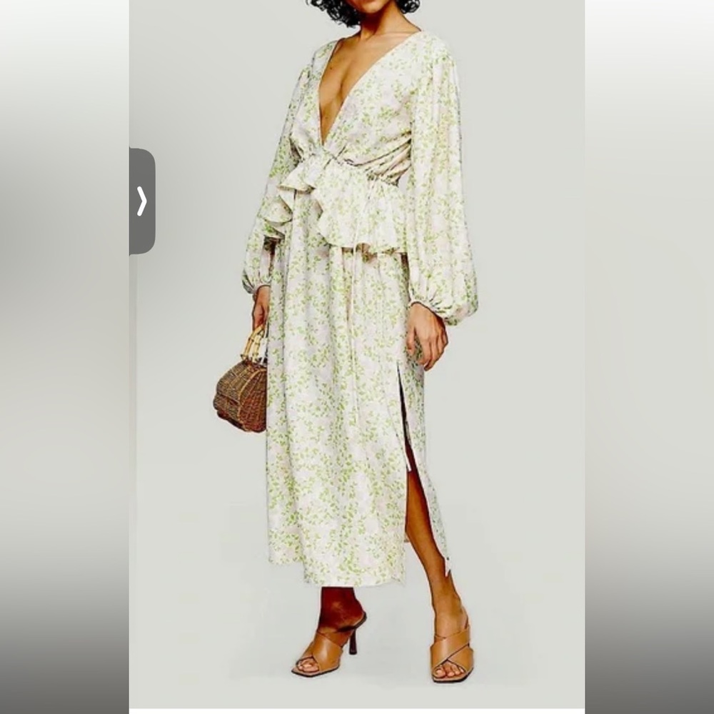 Topshop Ruffle Floral Maxi Dress